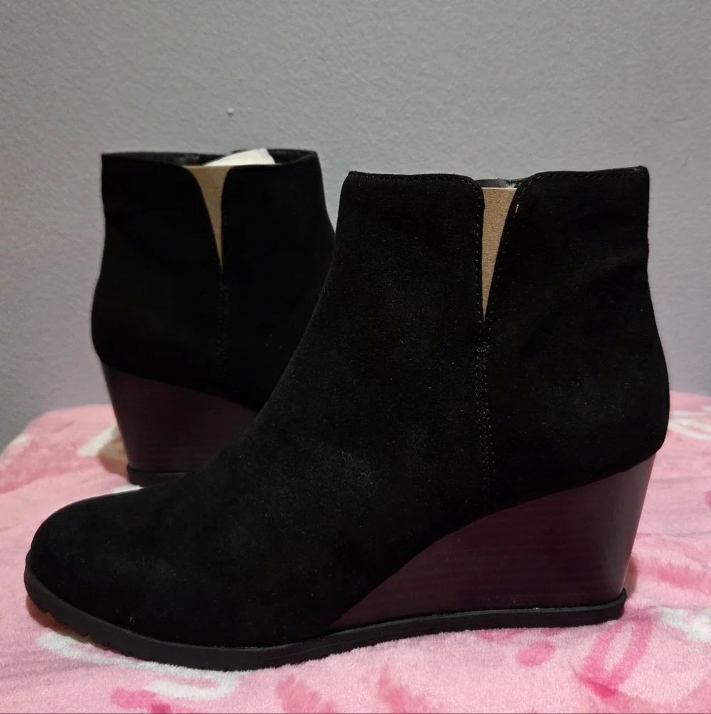 Women's Style&Co Black Haidynn Wedge Booties, Size 9M - Picture 5 of 7